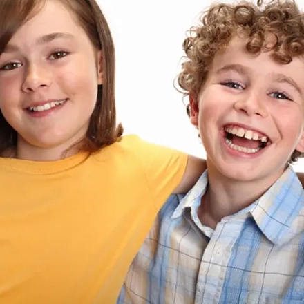 two children smiling